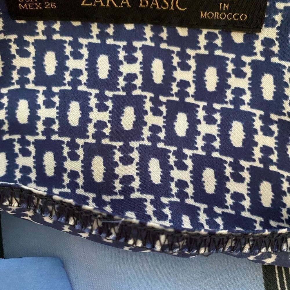 Zara Basic Dress - S Blue Multi Print , Polyester - image 7
